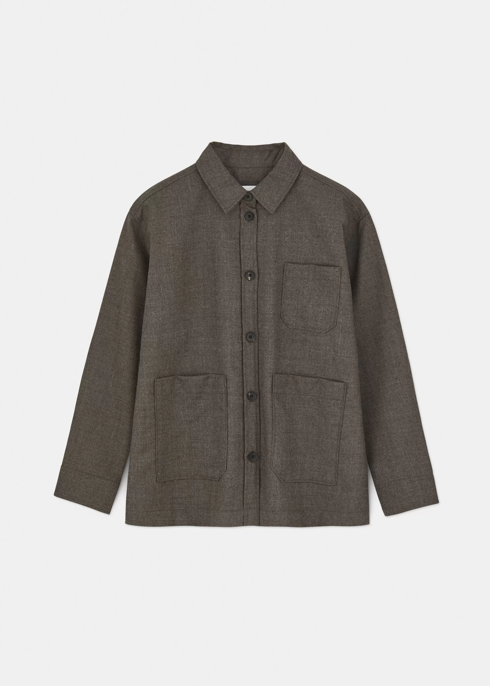 Aiayu Skjorter^Ashly shirt fine wool BrownieMelange