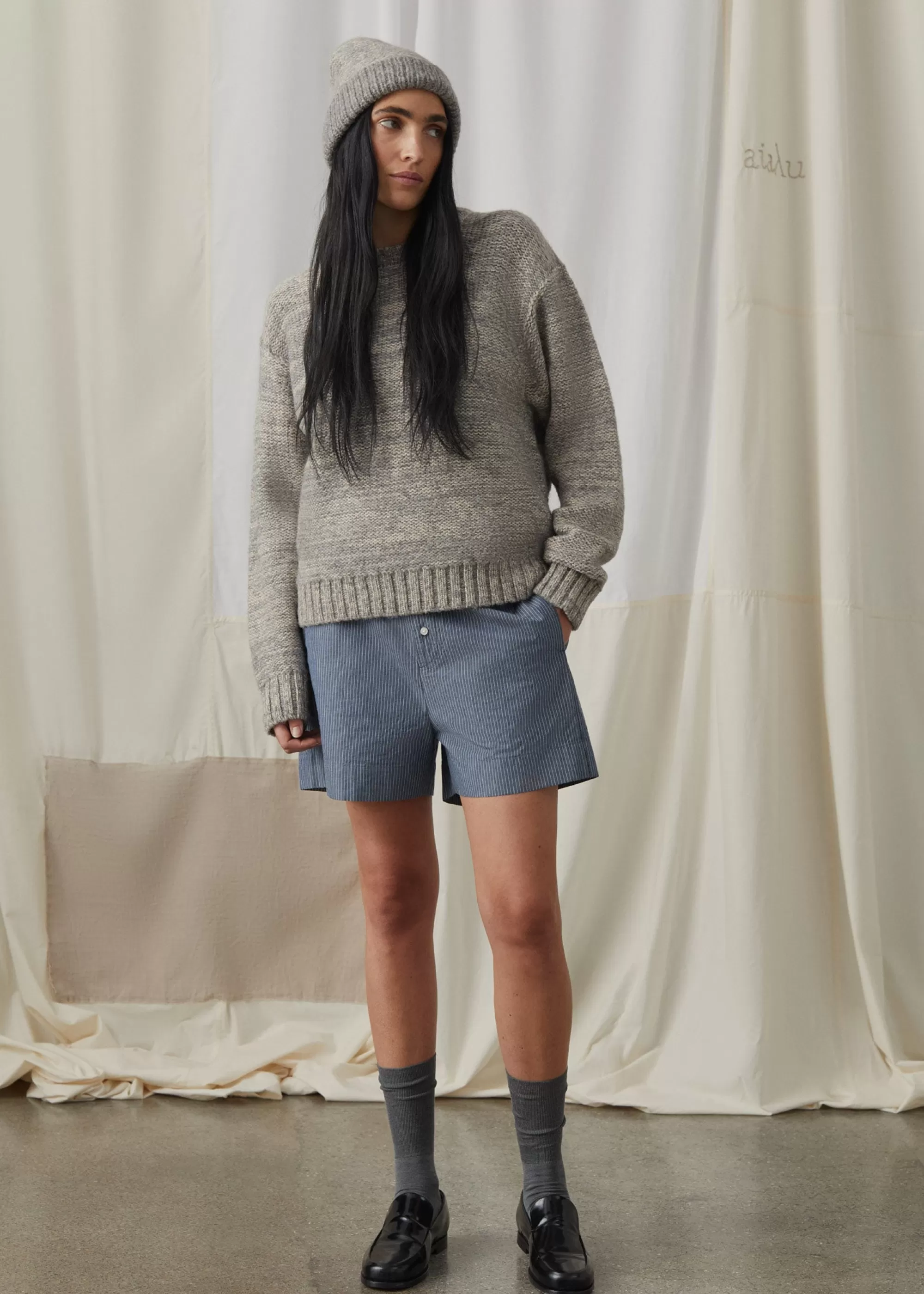 Aiayu Strik^Blair llama wool sweater MixGrey