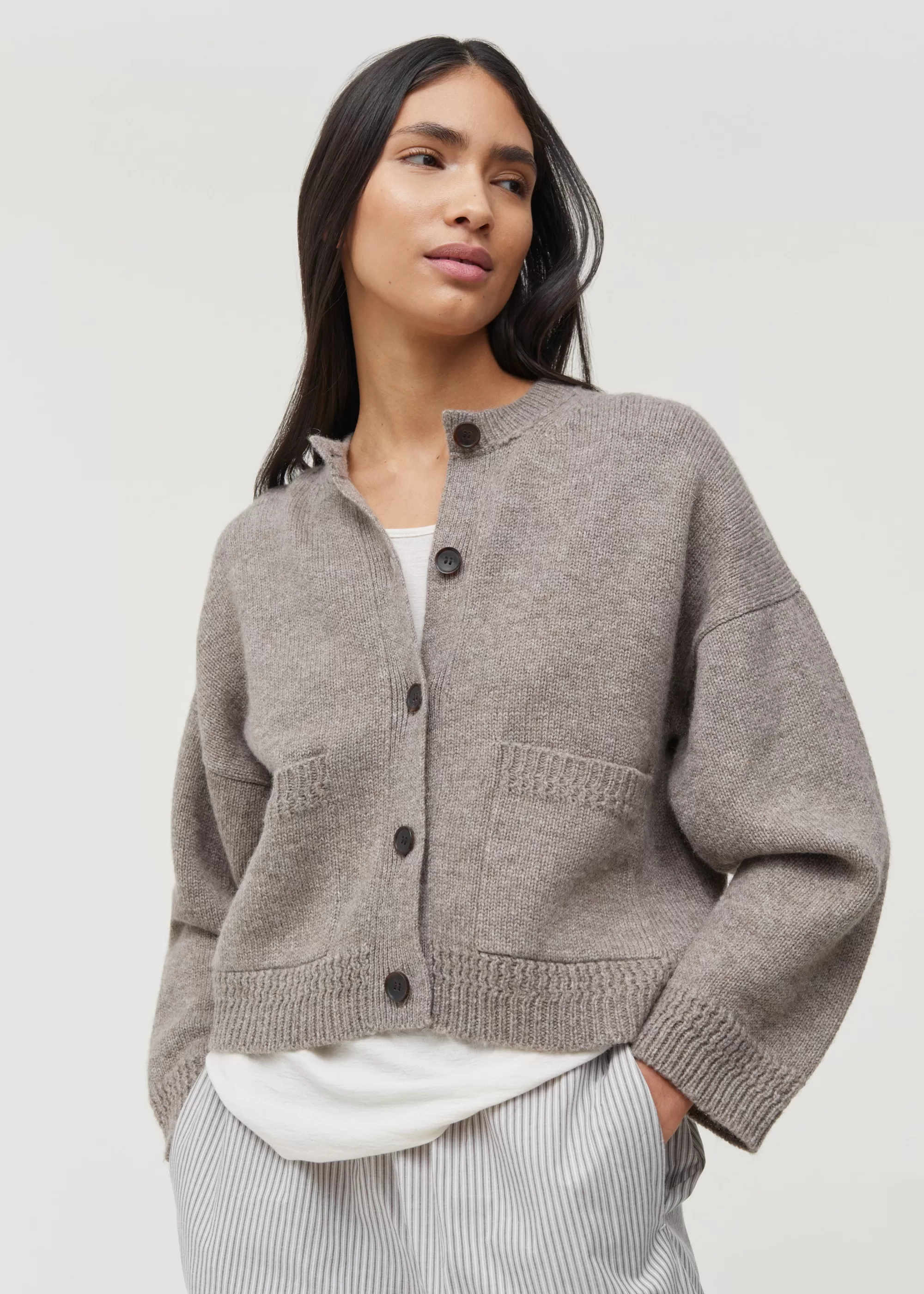 Aiayu Cardigans | Strik^Cobe wool cardigan PureSoil