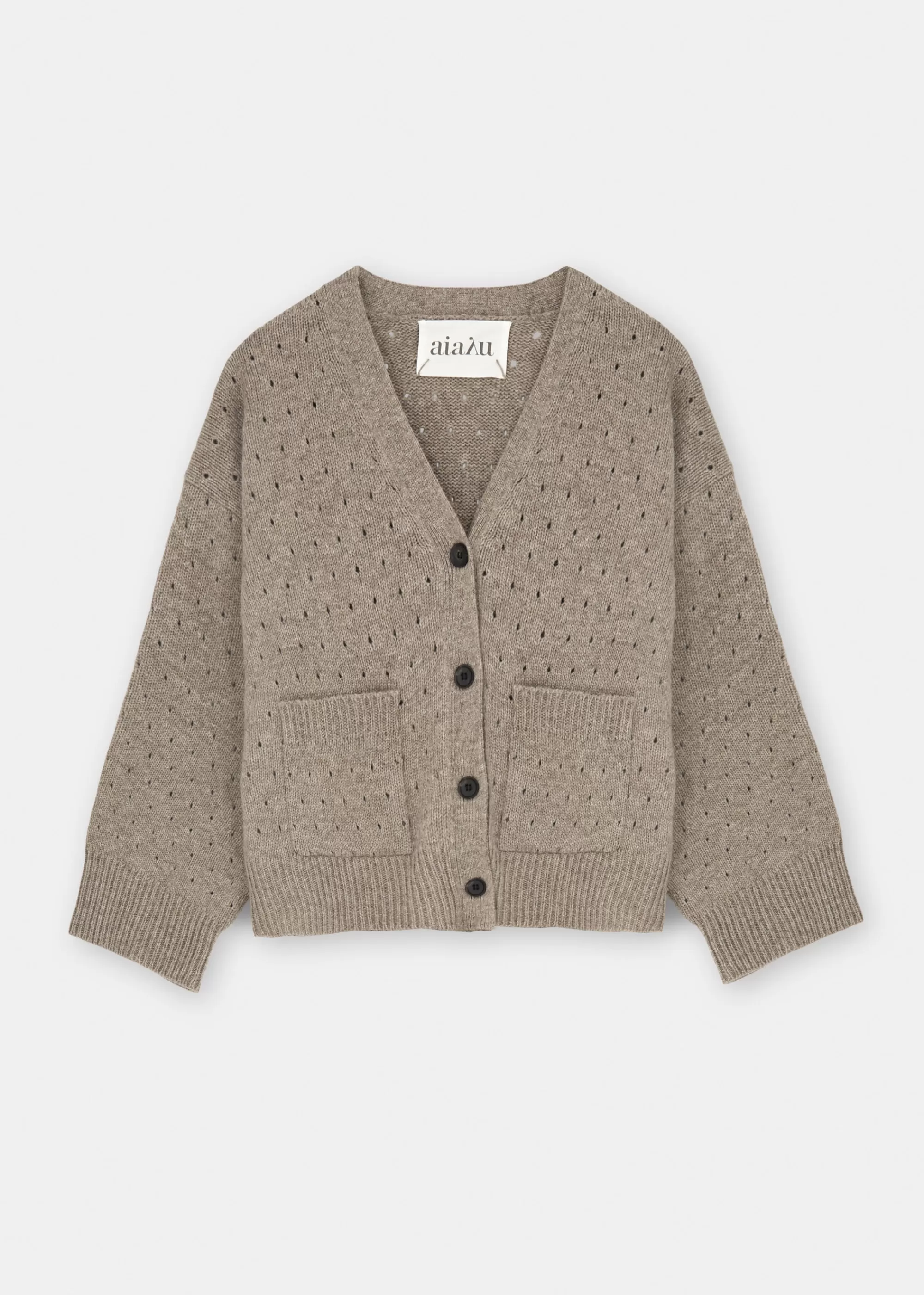 Aiayu Cardigans | Strik^Cora dot wool cardigan PureSoil