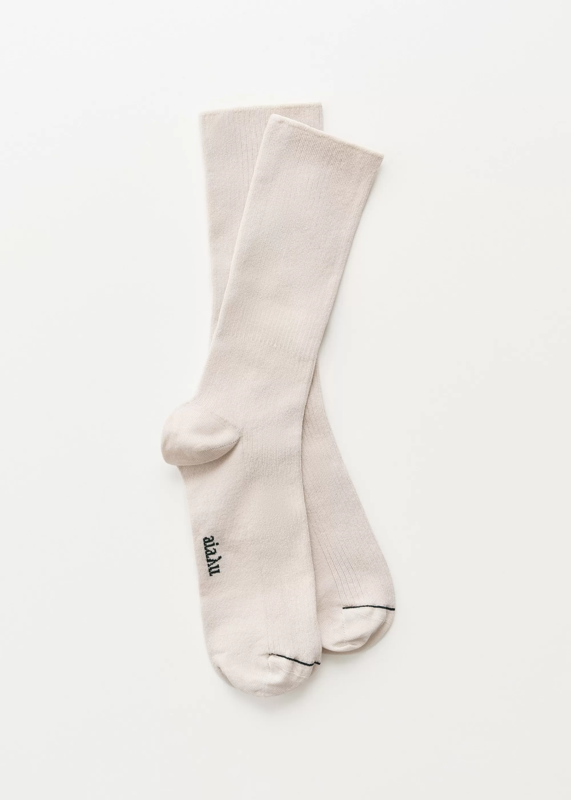 Aiayu Strømper^Cotton rib socks Milk