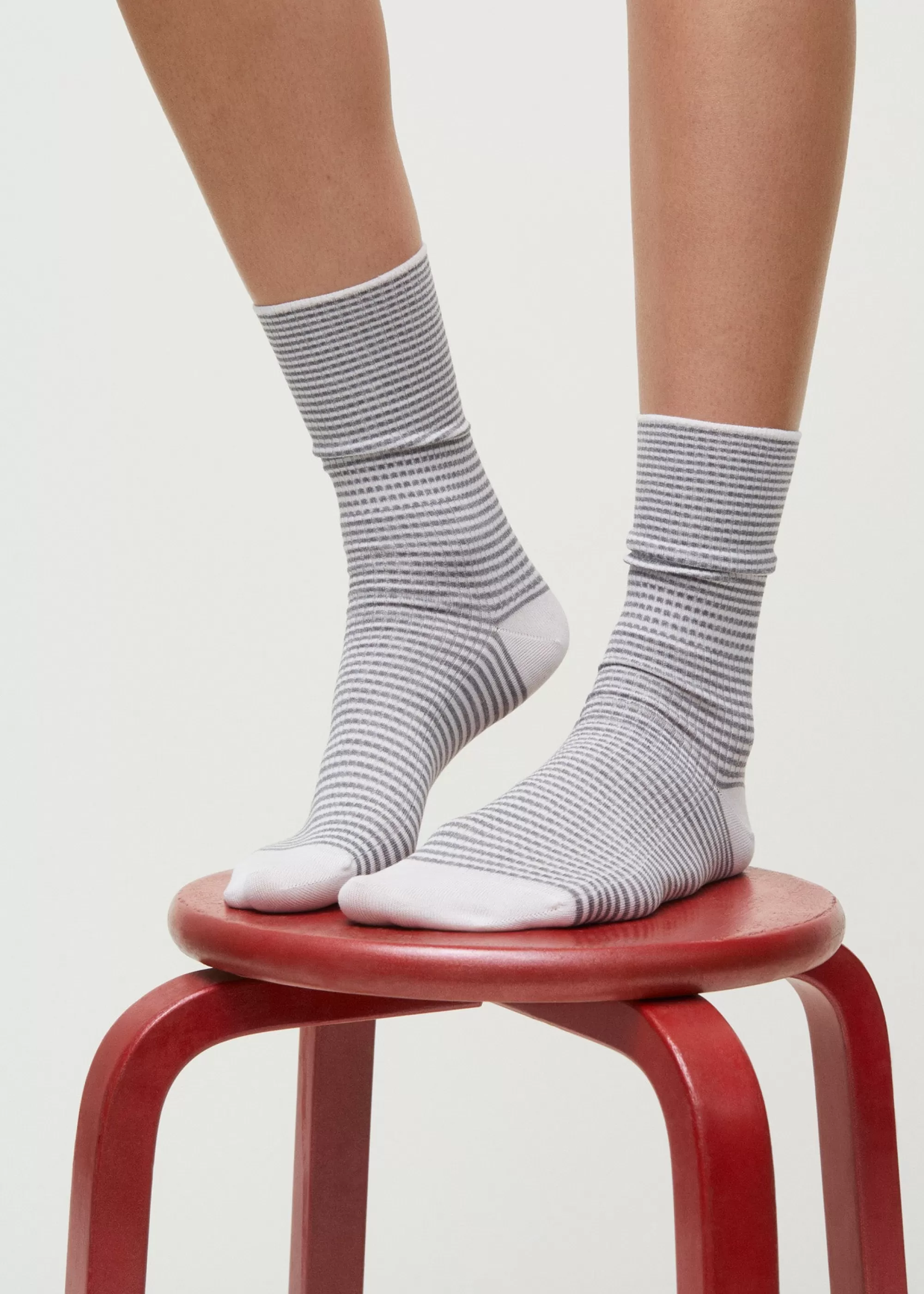 Aiayu Strømper^Cotton stripe socks MixGrey