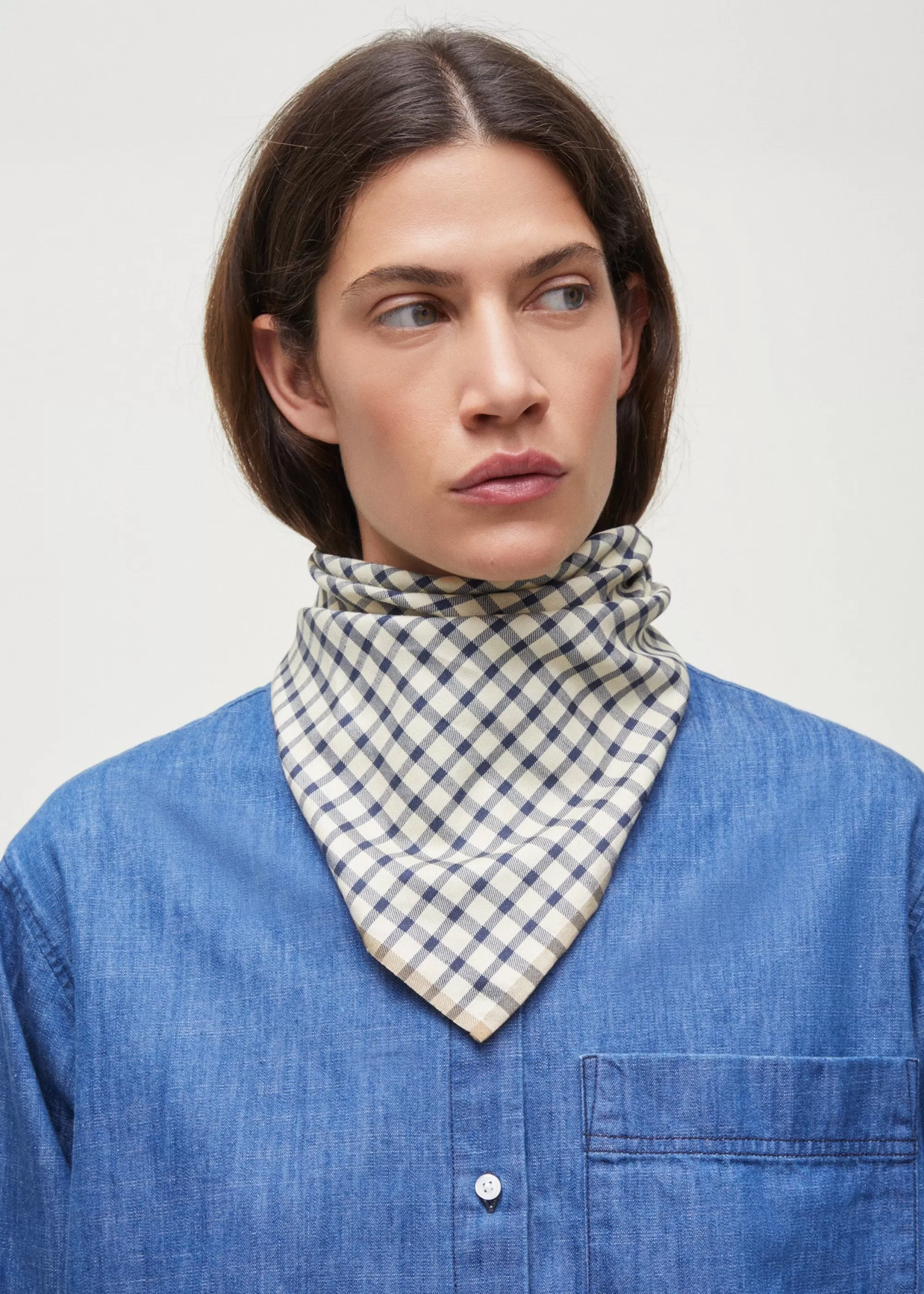 Aiayu Tørklæder^Familia silk scarf MixNavy