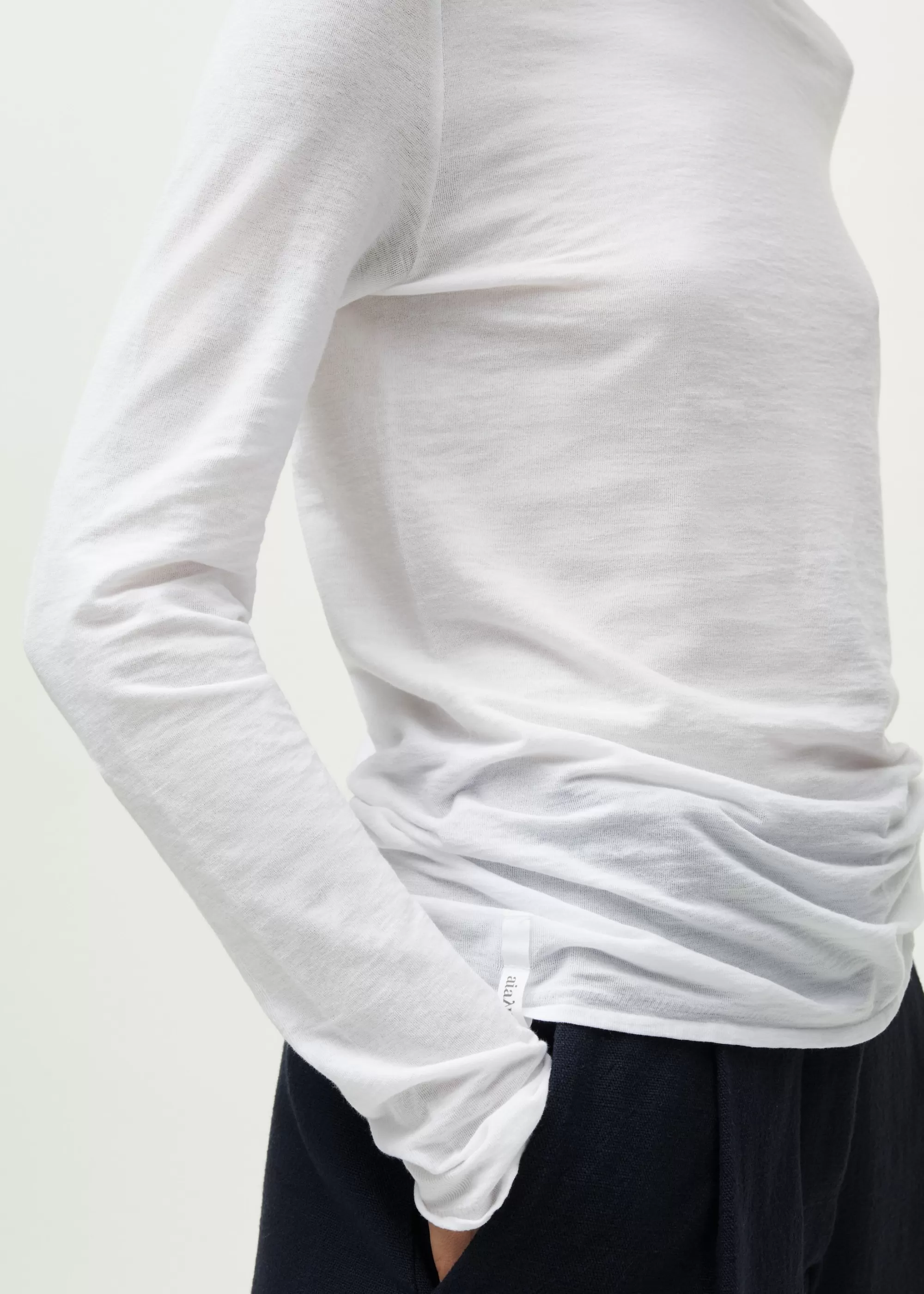 Aiayu Bluser^Gentle cashmere long sleeve White