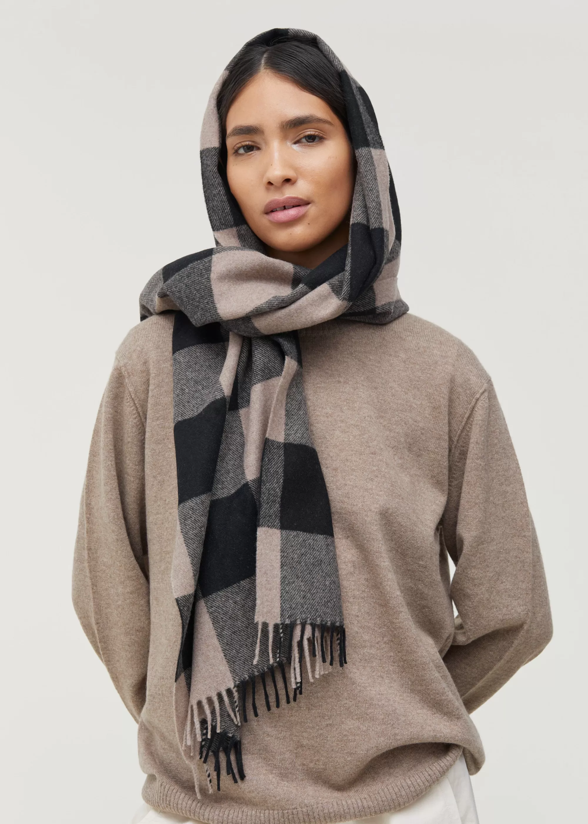 Aiayu Tørklæder^Kay wool scarf MixBlack