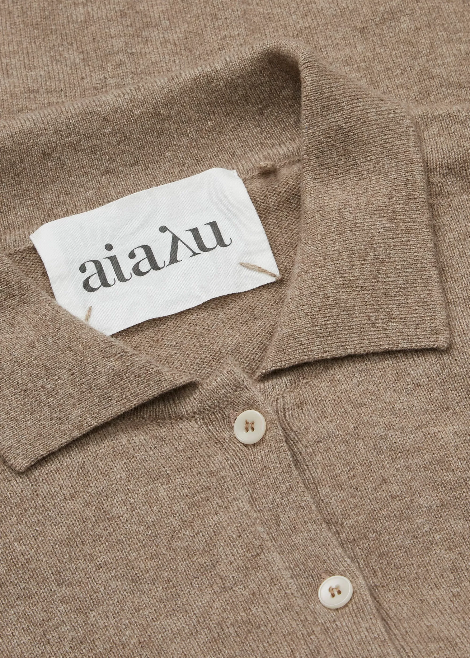 Aiayu Bluser | Strik^Leola cashmere long sleeve polo PureGrain