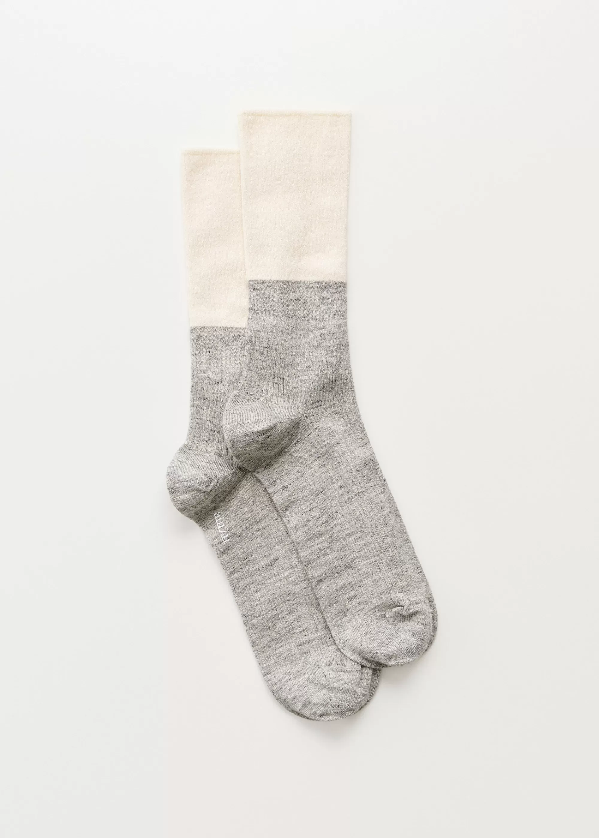 Aiayu Strømper^Linen rib socks MixGreyMelange