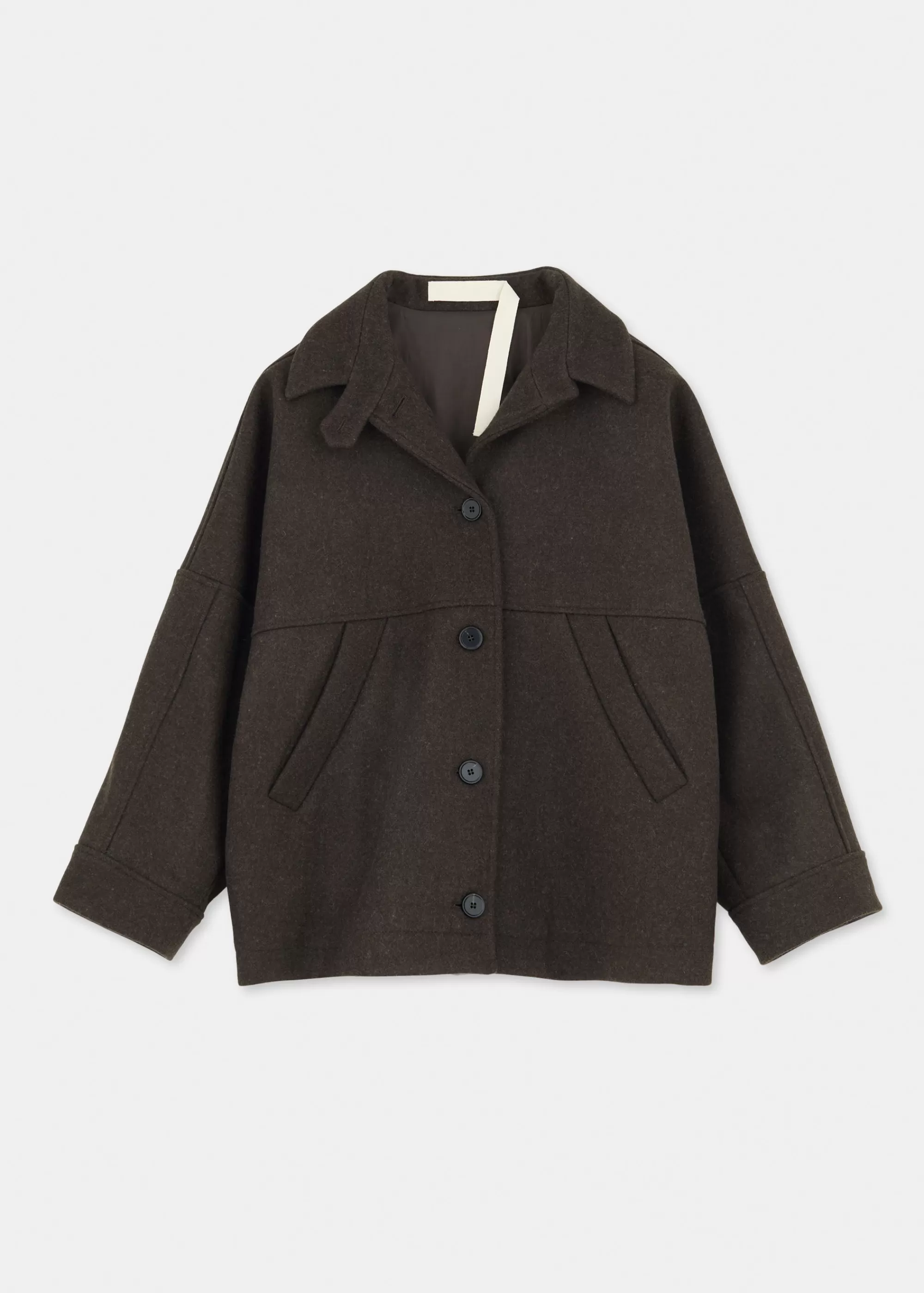 Aiayu Jakker & Blazere^Moa jacket - loden wool PureDarkBrown