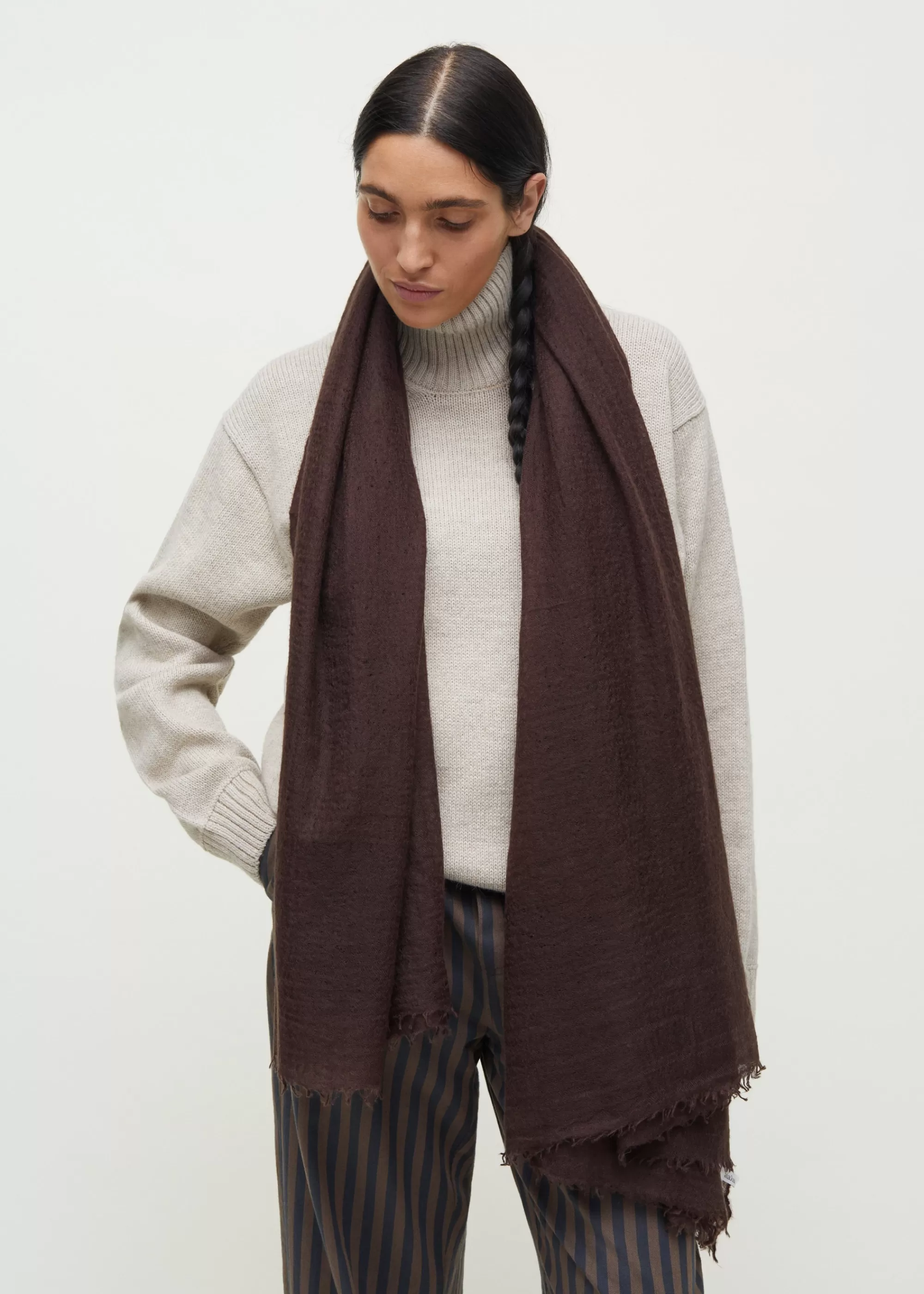 Aiayu Tørklæder^Poon scarf - pure cashmere Chocolate