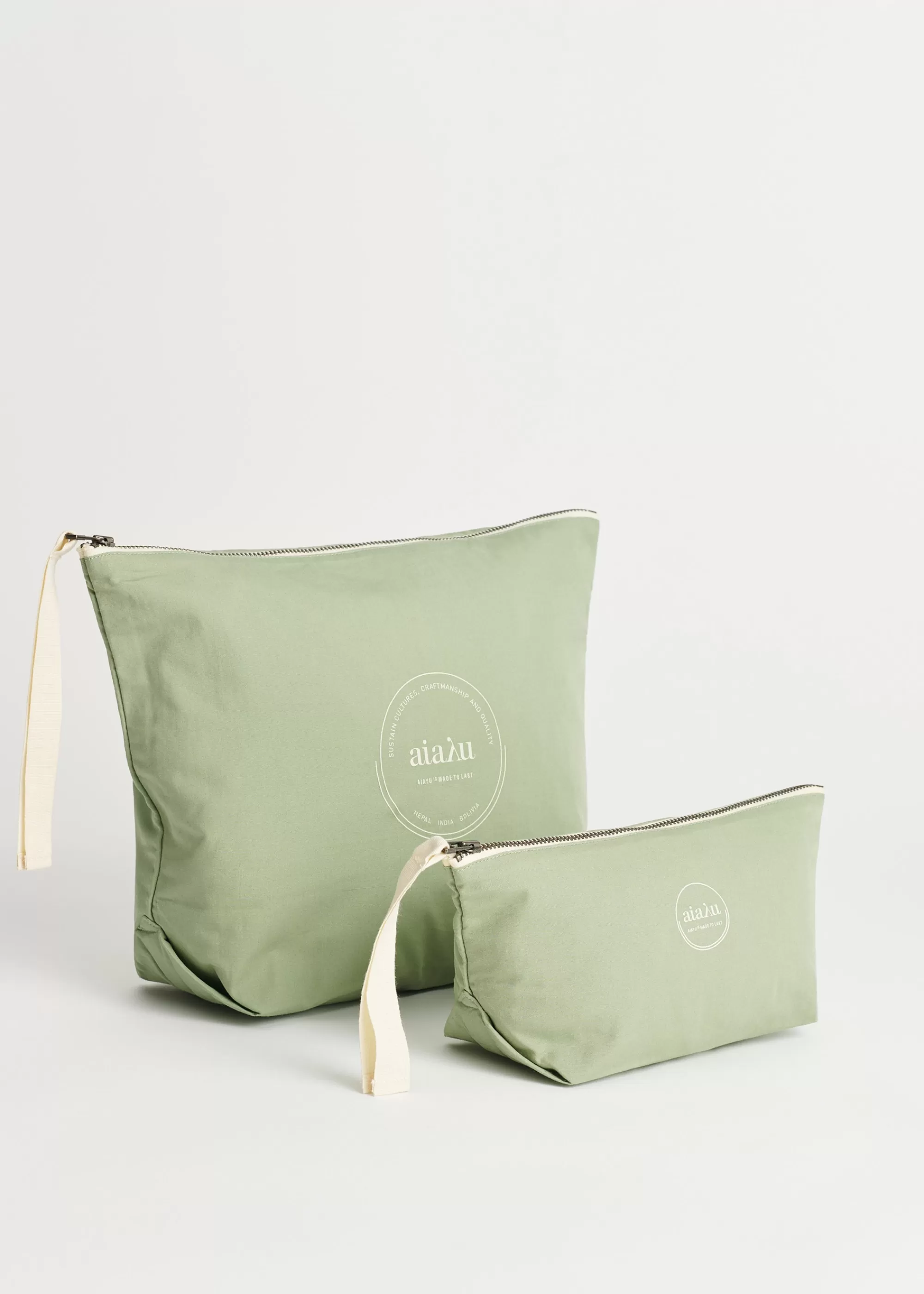 Aiayu Pouches^Pouch heavy poplin HedgeGreen