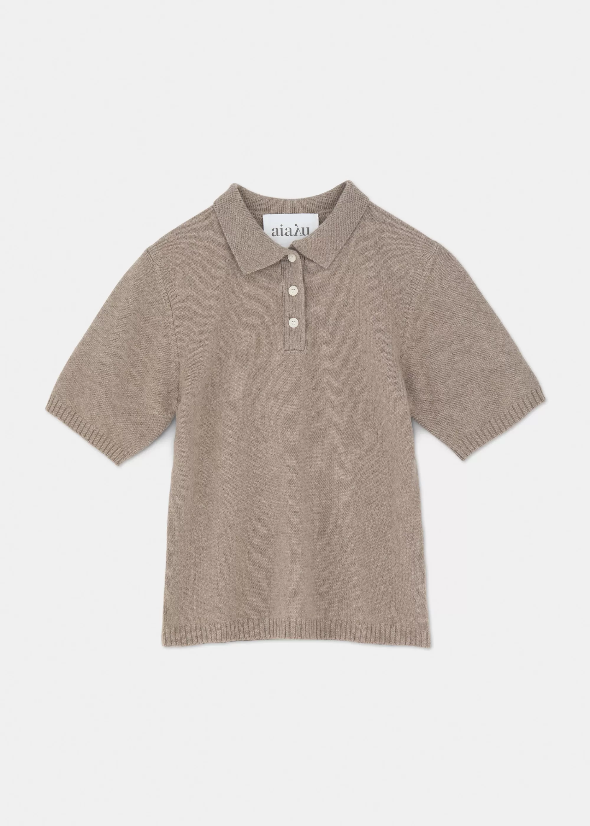 Aiayu Bluser | Strik^Vida cashmere polo neck t-shirt PureGrain