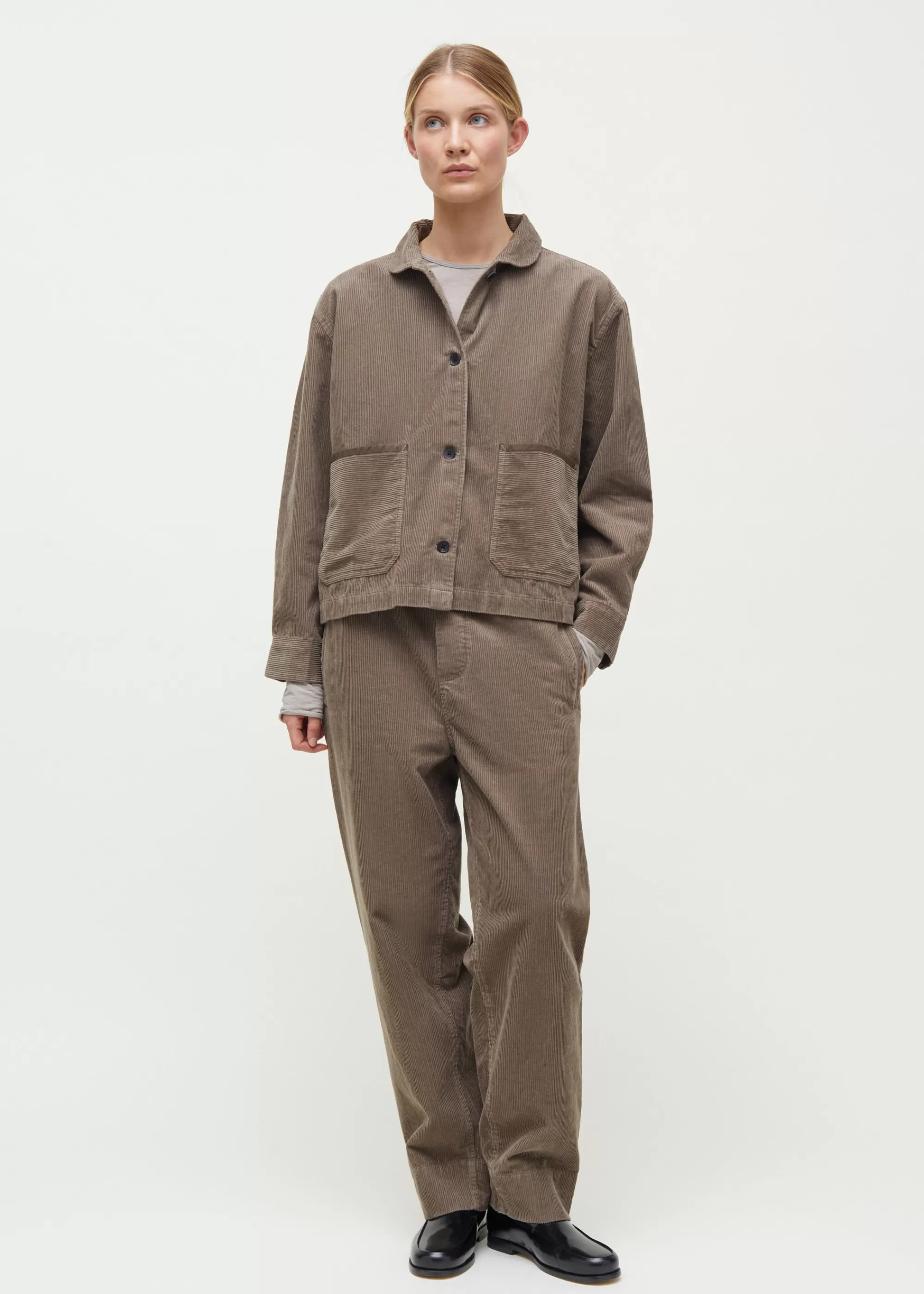 Aiayu Skjorter^Vinga shirt corduroy BrownKhaki