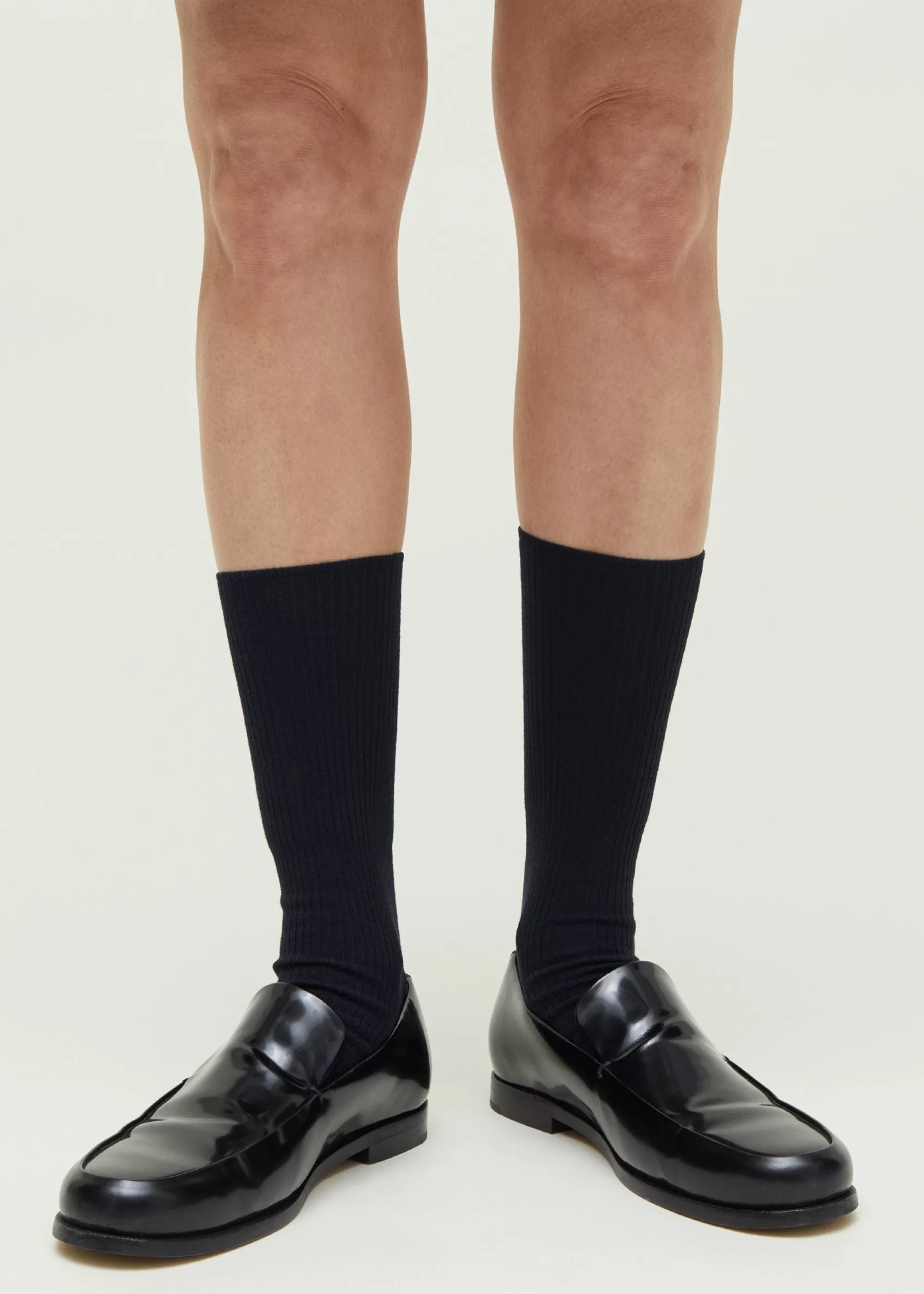 Aiayu Strømper^Wool rib socks Black