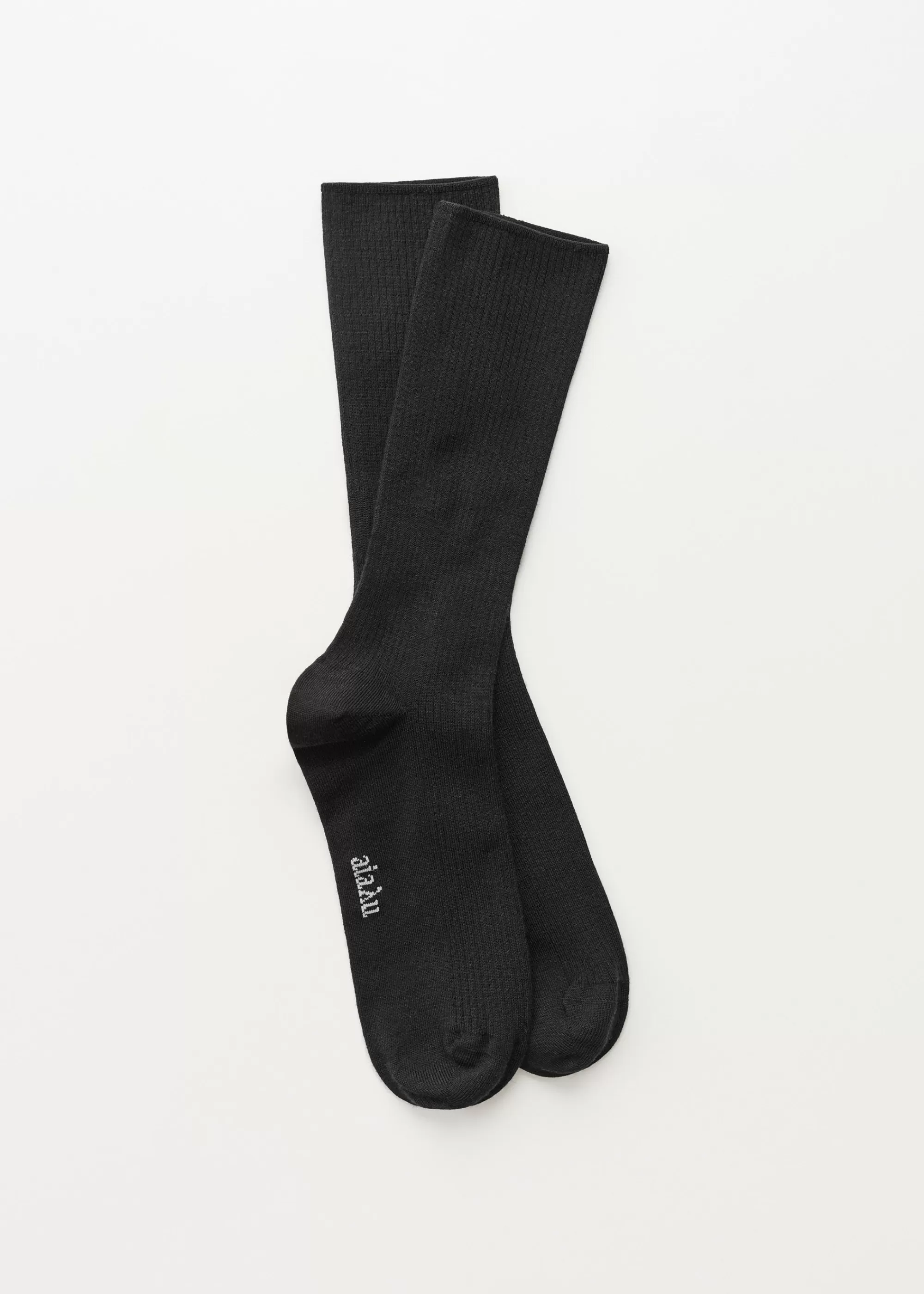 Aiayu Strømper^Wool rib socks Black