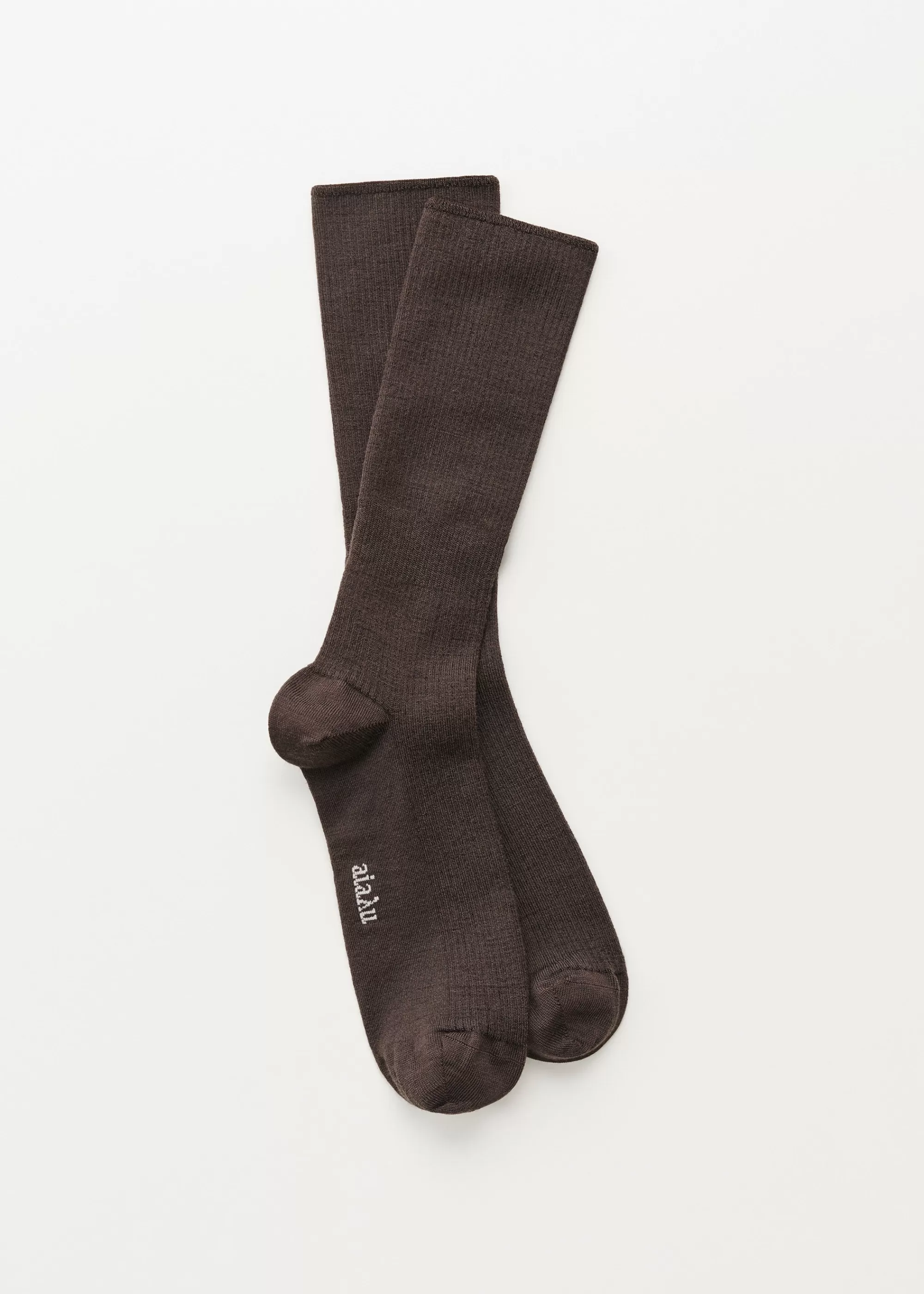 Aiayu Strømper^Wool rib socks Brown